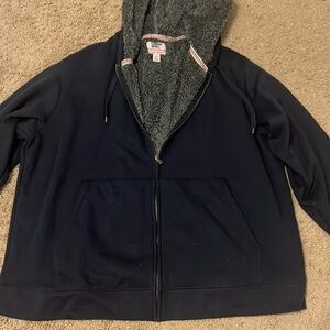Lands End fleece lined zipper hoodie
